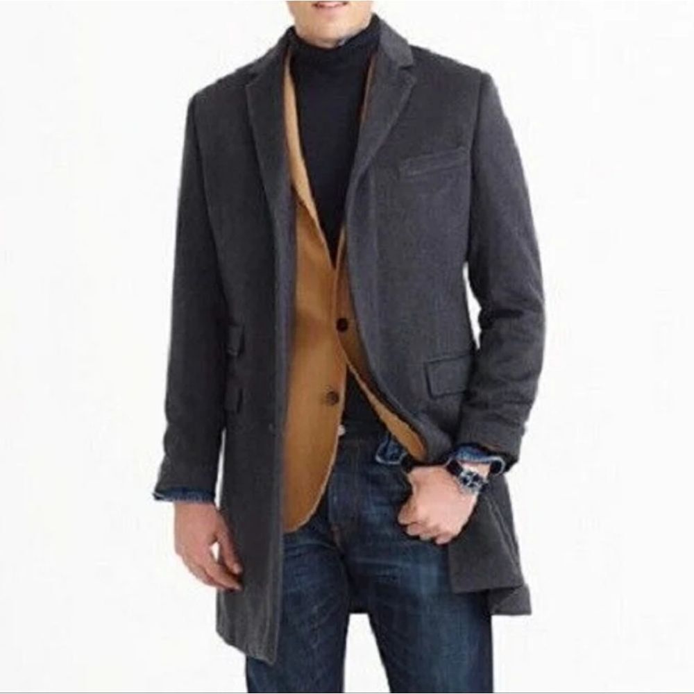 J. Crew Men's Grey Wool CashmereTrench Coat